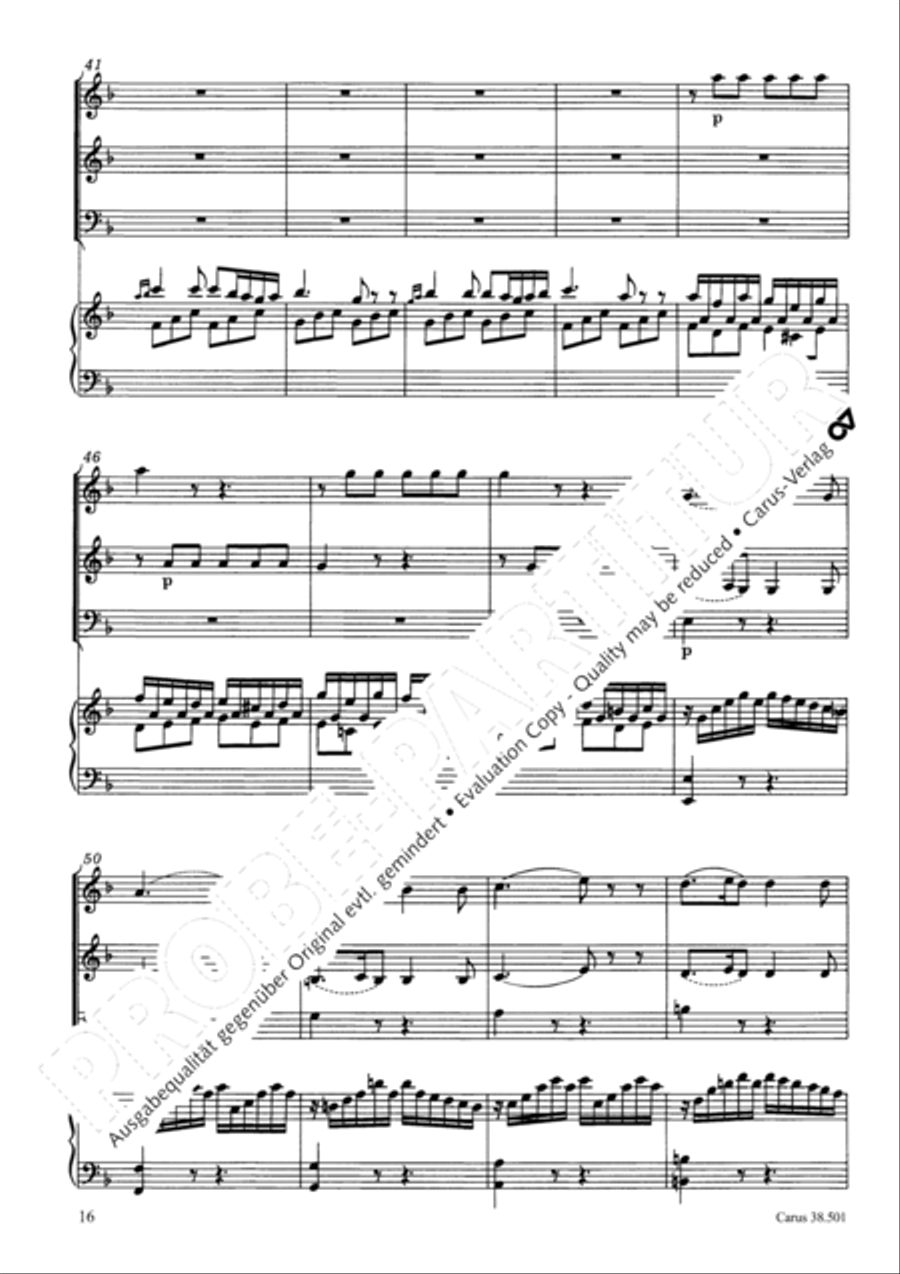 Organ Concerto in F major (Orgelkonzert in F) Violin scores gallery preview page 19