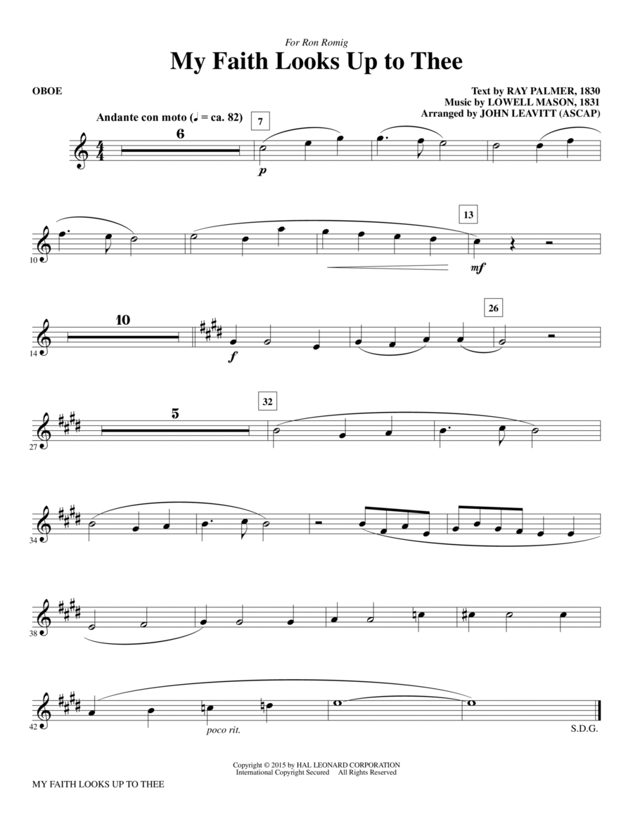 My Faith Looks Up To Thee - Oboe Choir scores gallery preview page 1