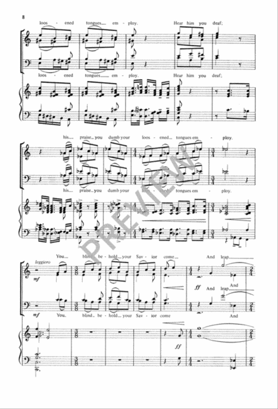 O for a Thousand Tongues to SIng 4-Part scores gallery preview page 9