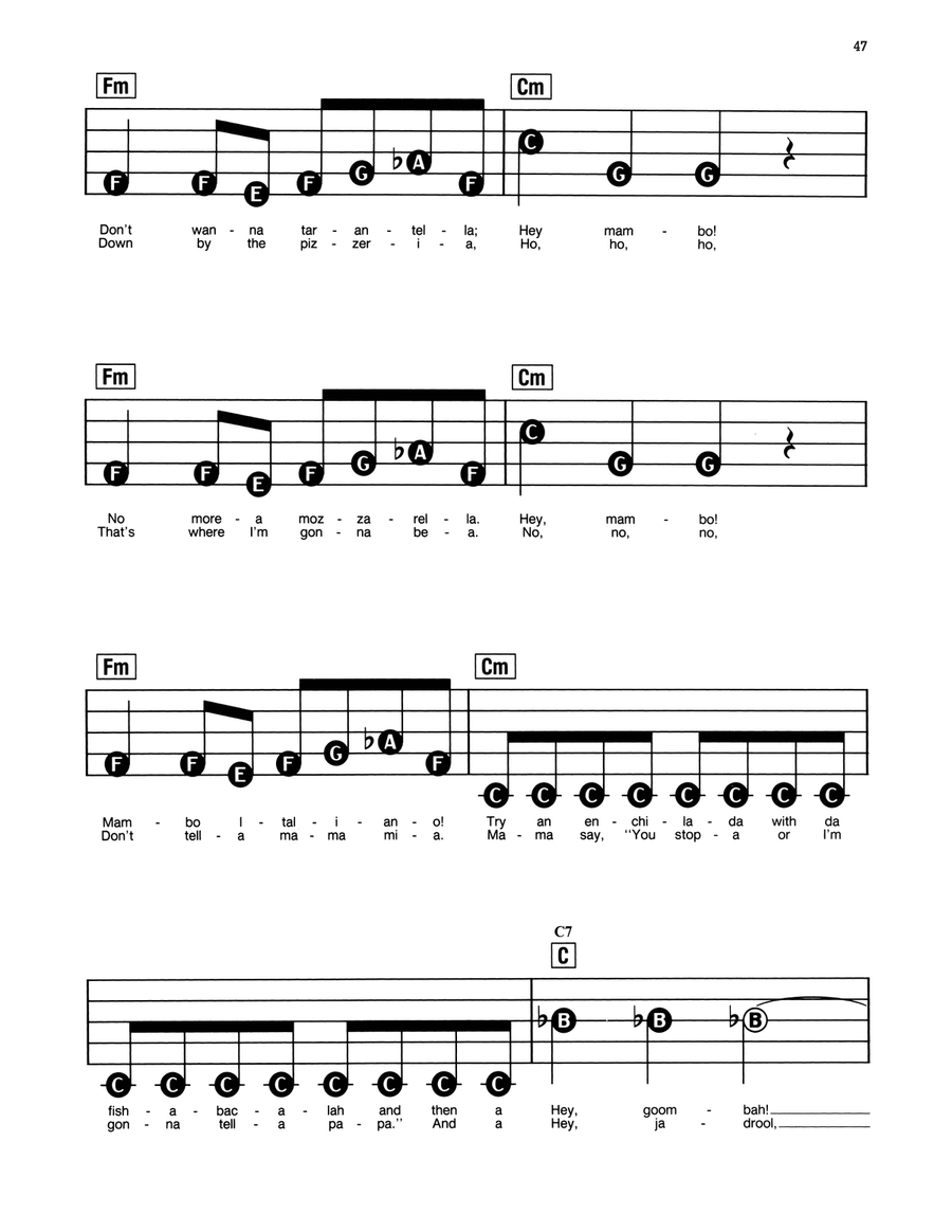 Mambo Italiano Electronic Keyboard scores gallery preview page 2