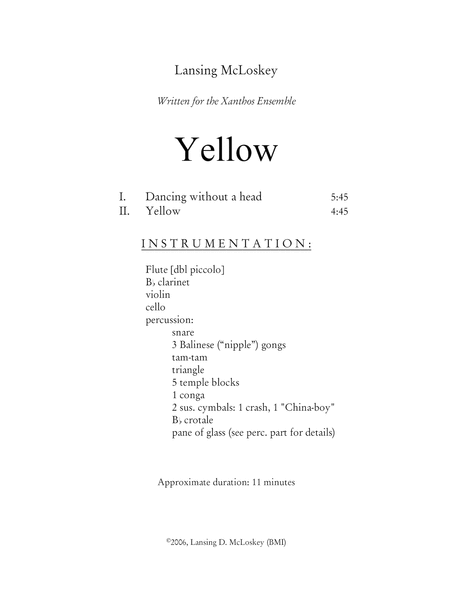 [McLoskey] Yellow