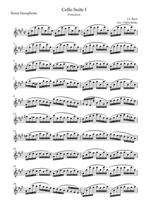 Preludium (from Cello Suite no.1 - J. S. Bach) for Tenor Saxophone Solo
