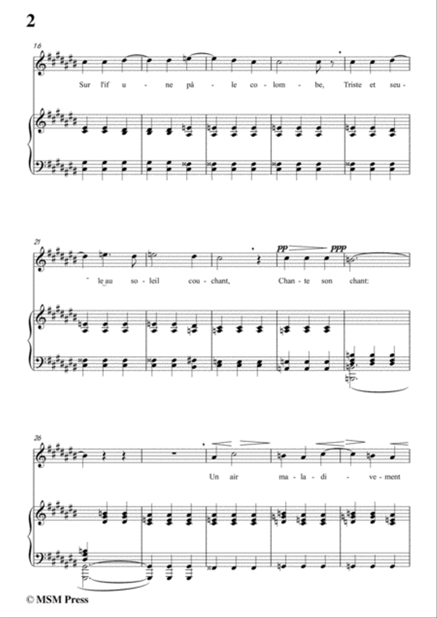 Berlioz-Au Cimetière in C sharp Major,for voice and piano Voice Solo scores gallery preview page 4