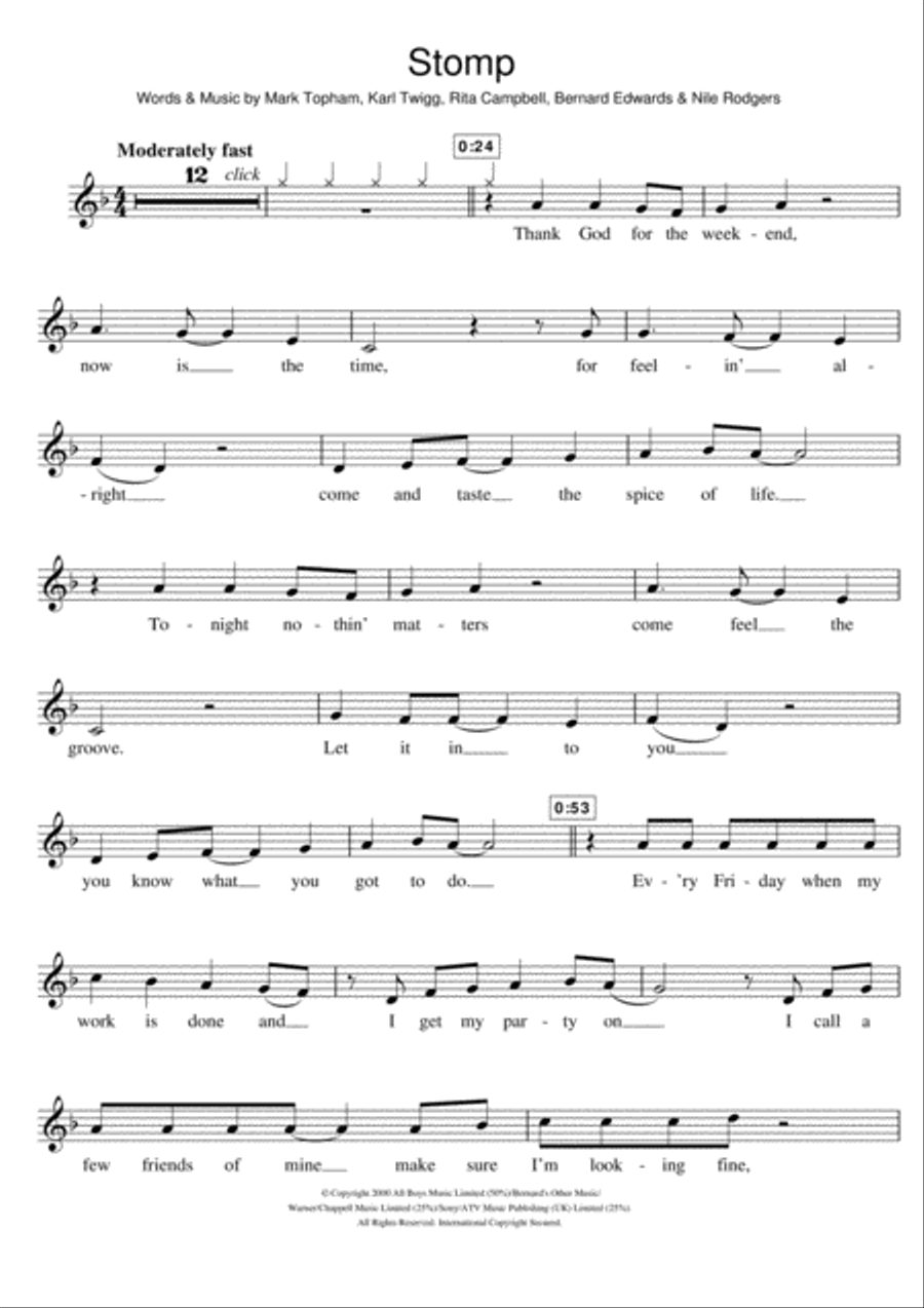 Stomp Stomp Flute Solo scores gallery preview page 1