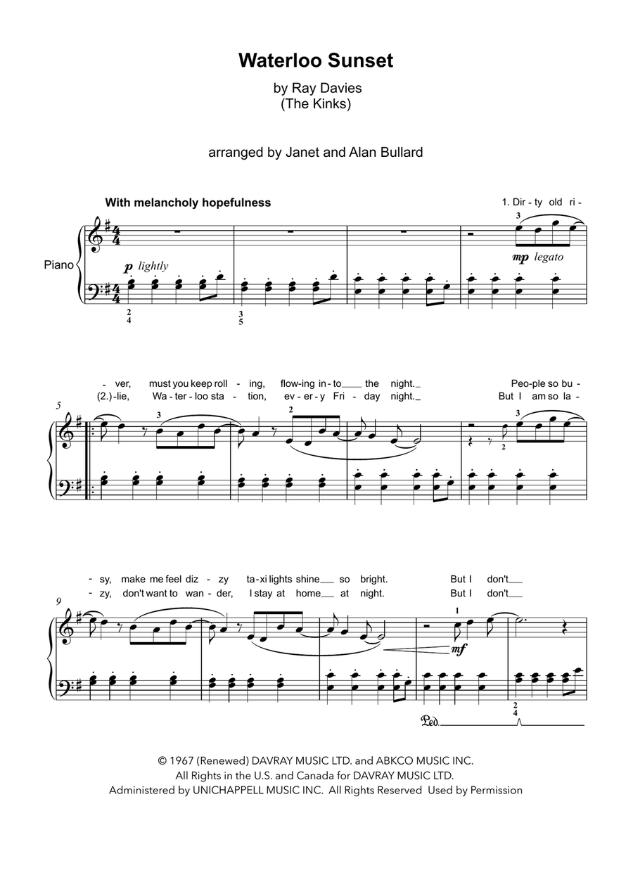 Waterloo Sunset Easy Piano scores gallery preview page 2