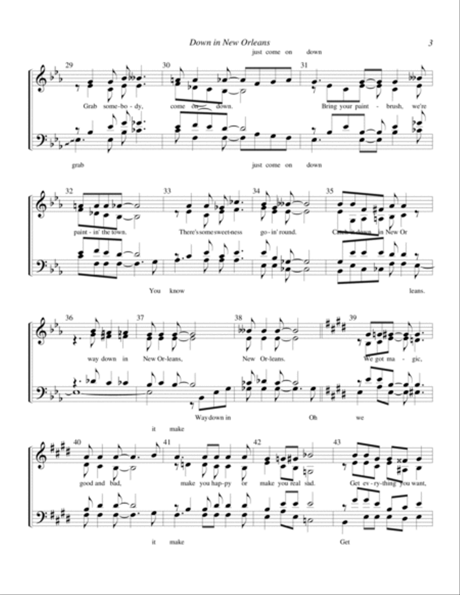 Down In New Orleans 4-Part scores gallery preview page 3