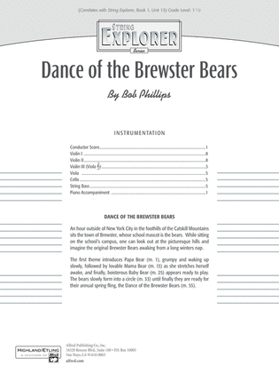 Dance of the Brewster Bears: Score