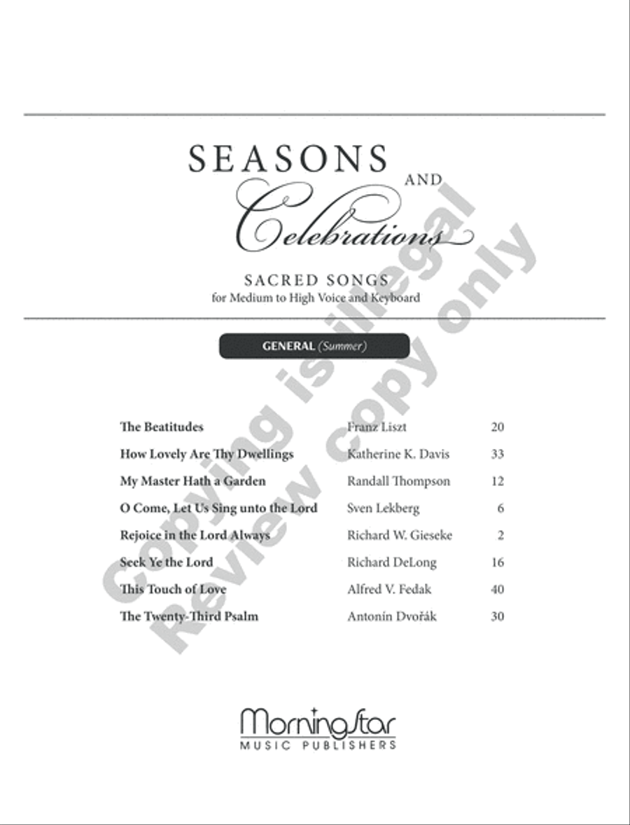 Seasons and Celebrations: General (Summer) High Voice scores gallery preview page 3