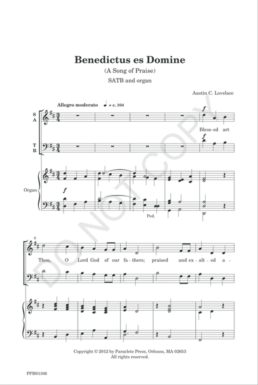 Benedictus es Domine 4-Part scores gallery preview page 4