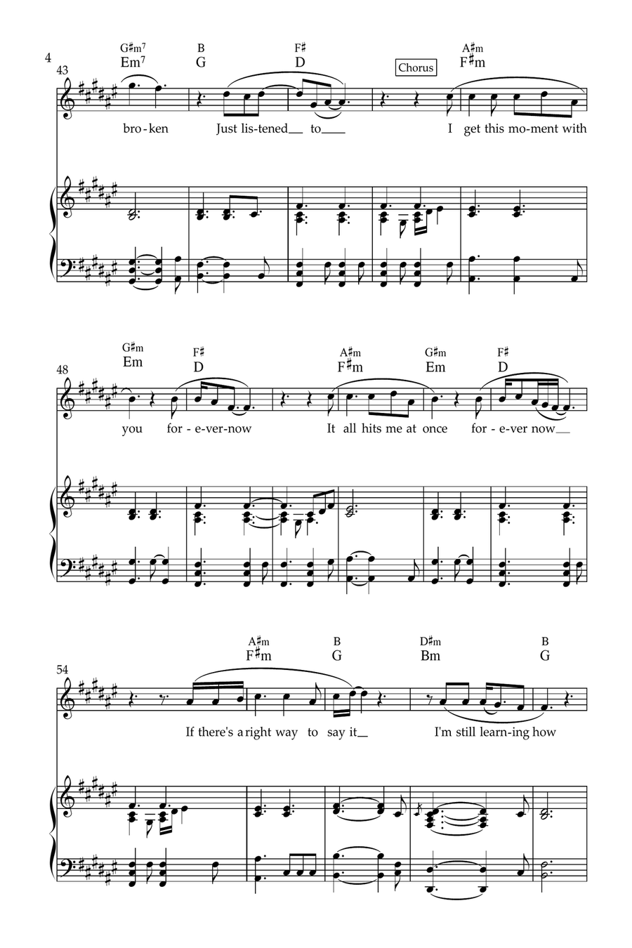 The Forever Now Piano, Vocal, Guitar scores gallery preview page 4