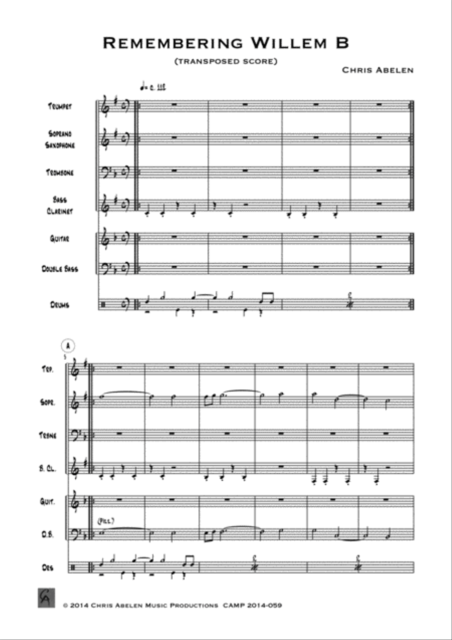 Remembering Willem B Jazz Ensemble scores gallery preview page 3