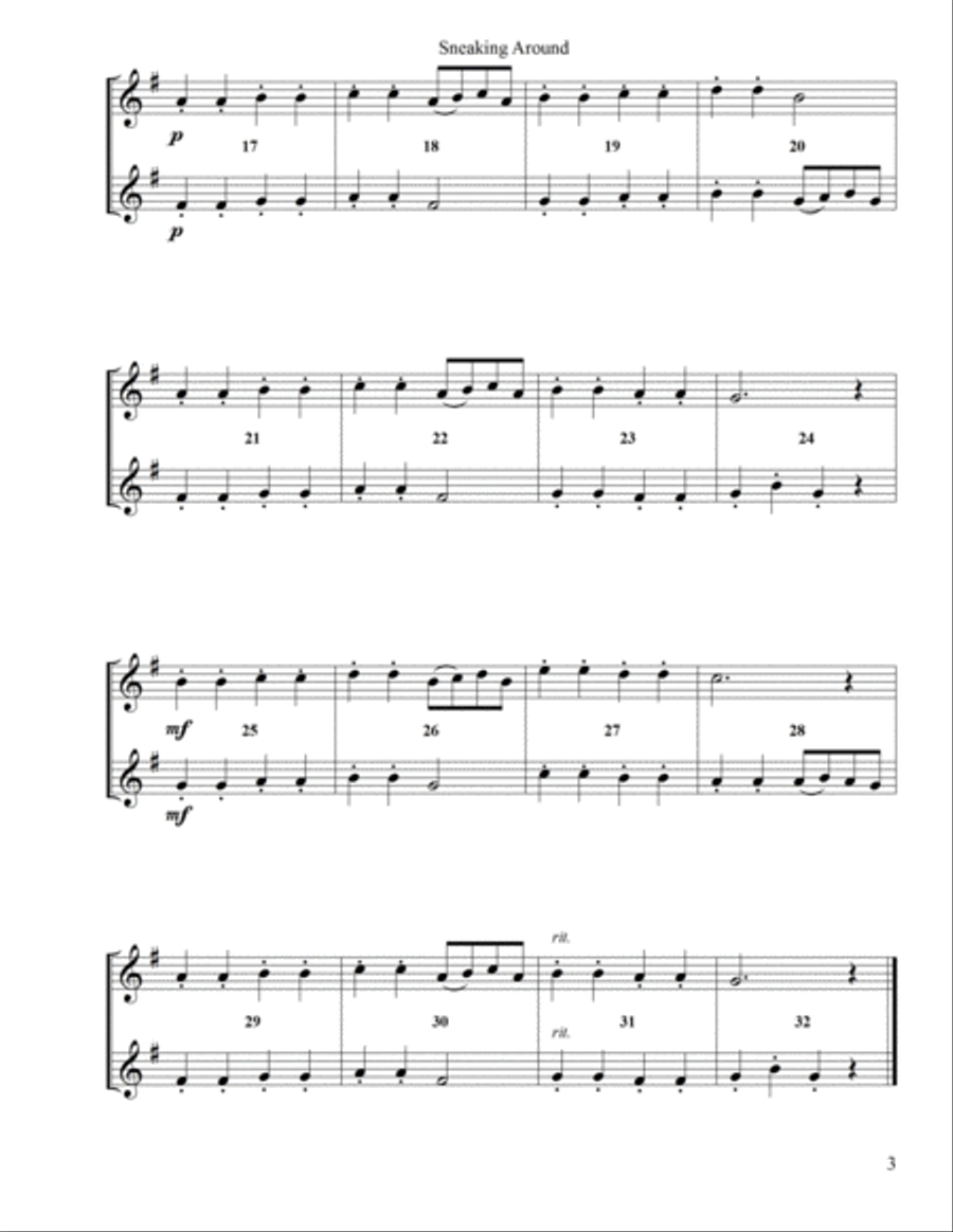 Elementary Duets, Volume 1, for Alto/Baritone Saxophone Woodwind Duet scores gallery preview page 3