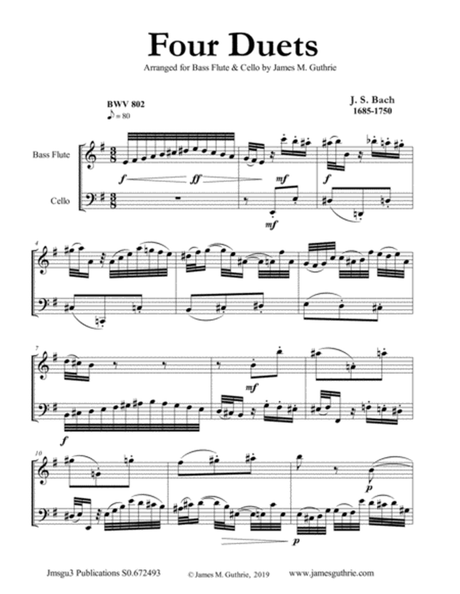 Bach: Four Duets for Bass Flute & Cello image number null