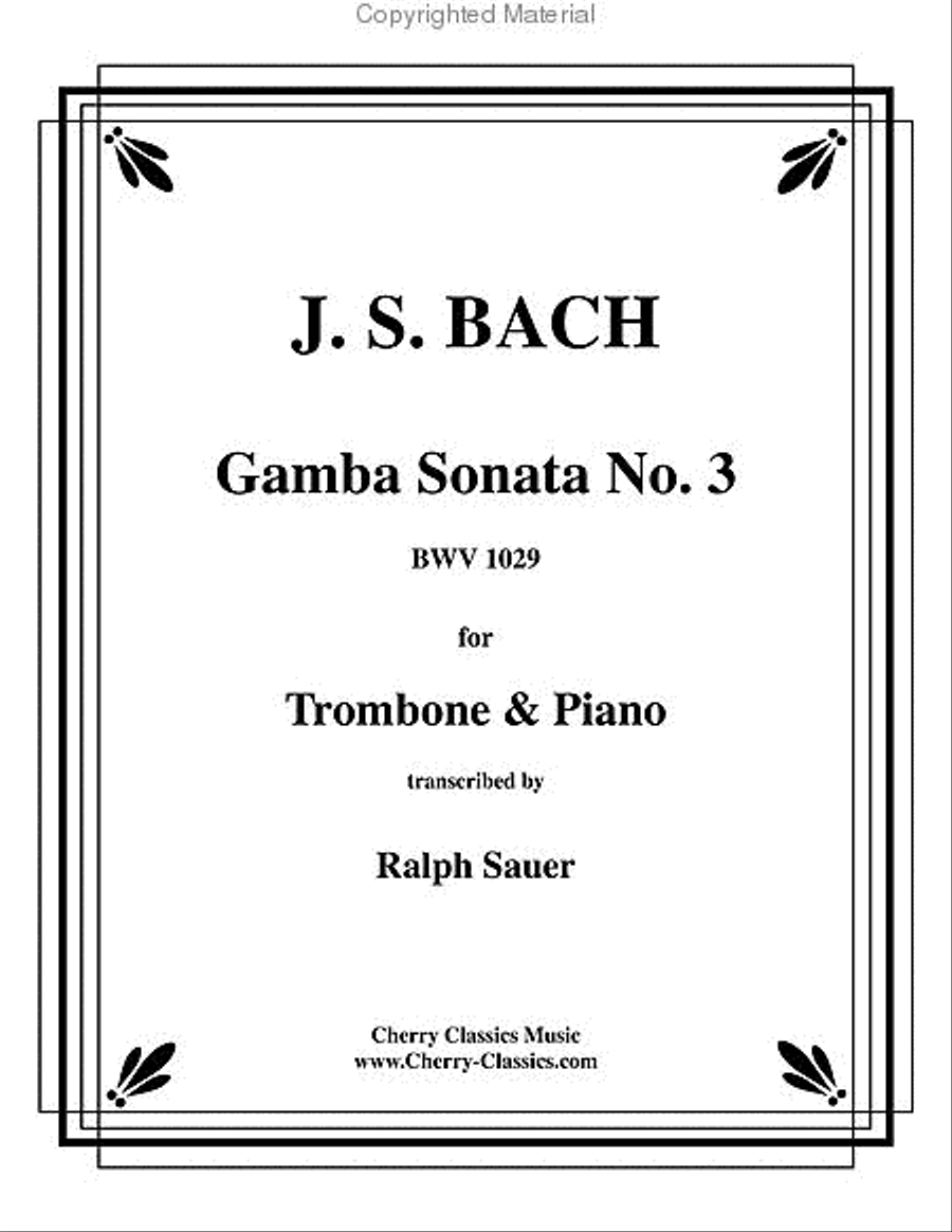 Three Gamba Sonatas for Trombone & Piano image number null