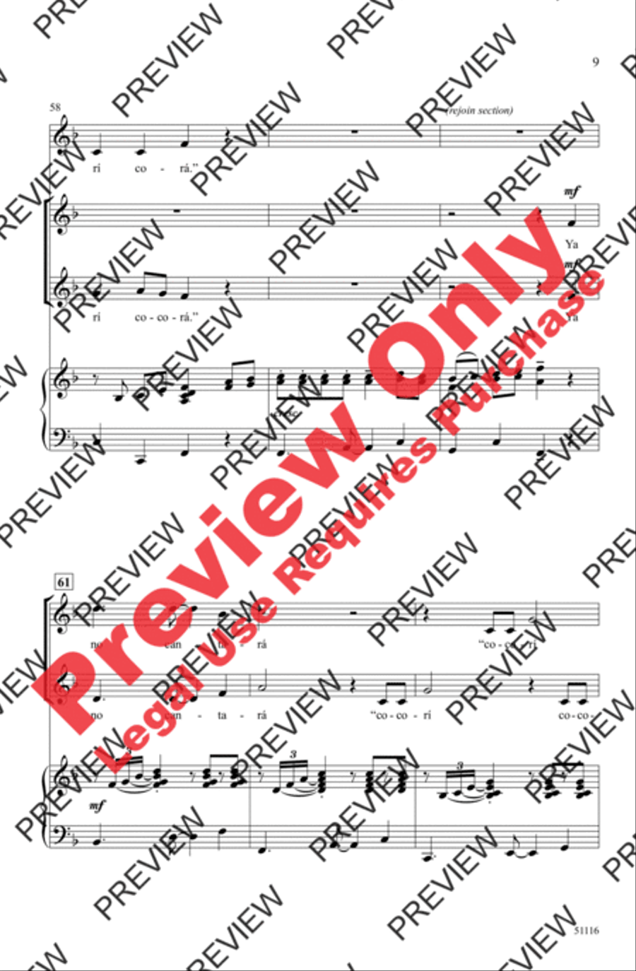 Mi Gallo 2-Part scores gallery preview page 9