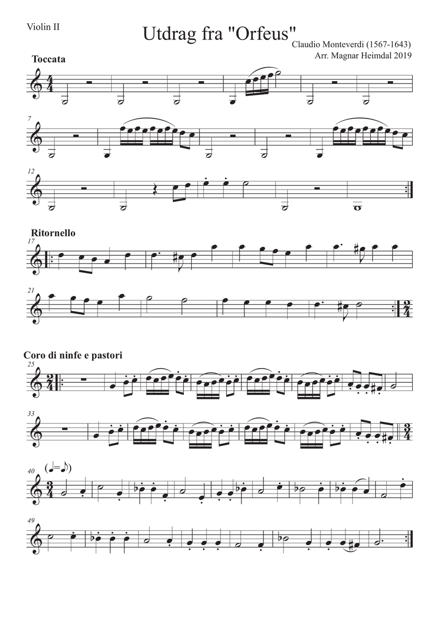 C. Monteverdi: L'Orfeo (excerpts) String Orchestra scores gallery preview page 6