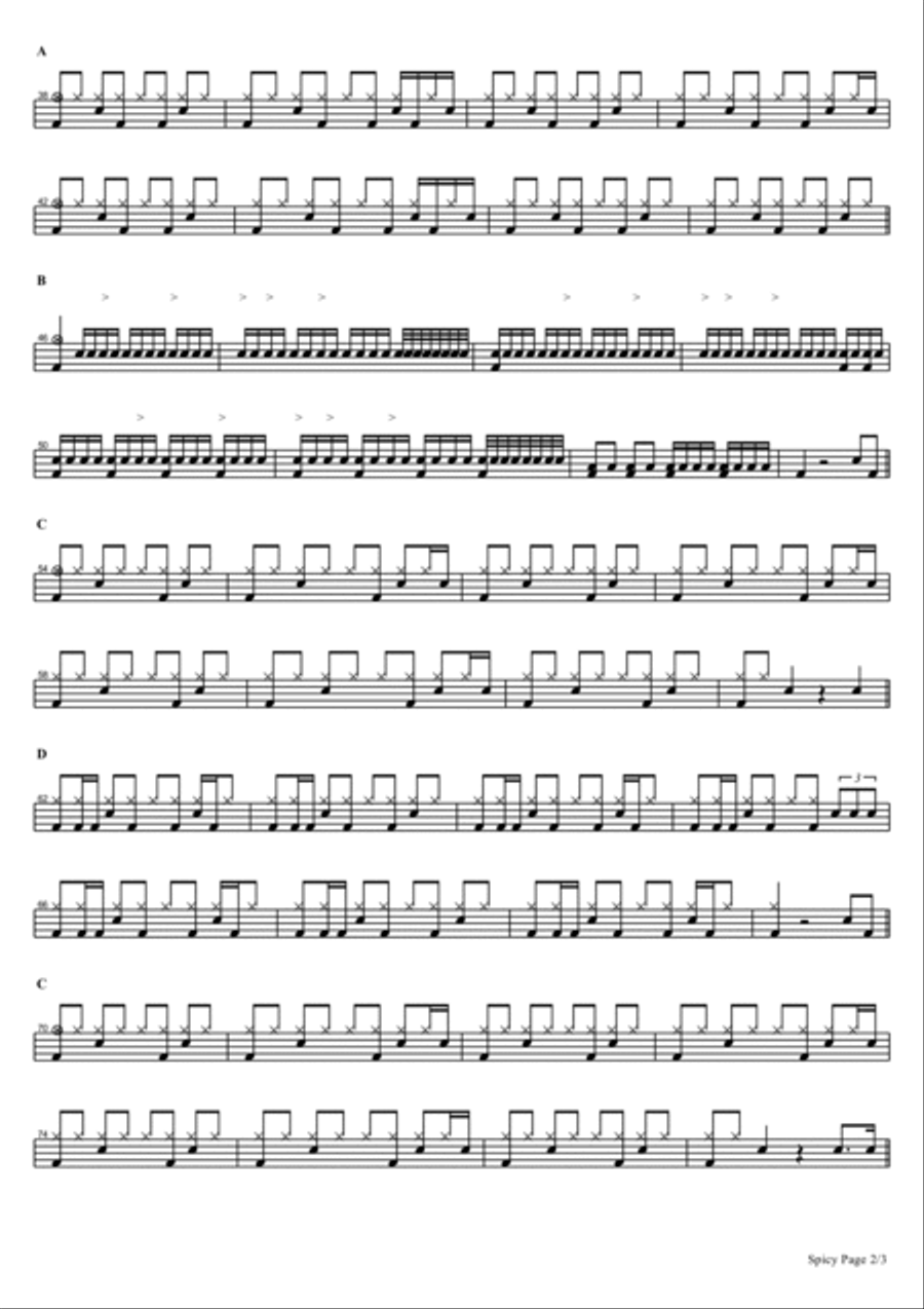 Spicy Spicy Drum Set scores gallery preview page 2