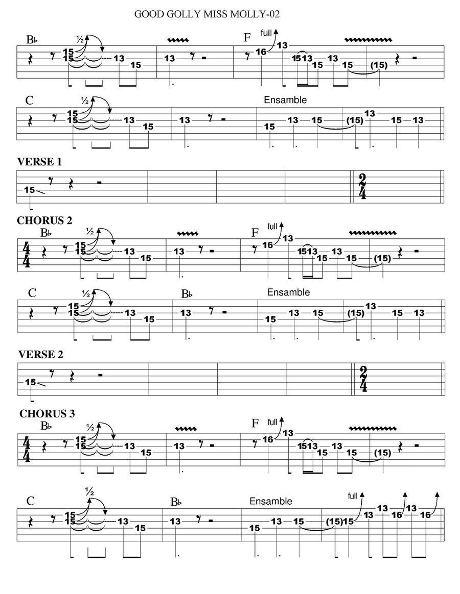 Good Golly Miss Molly Guitar Tablature scores gallery preview page 2