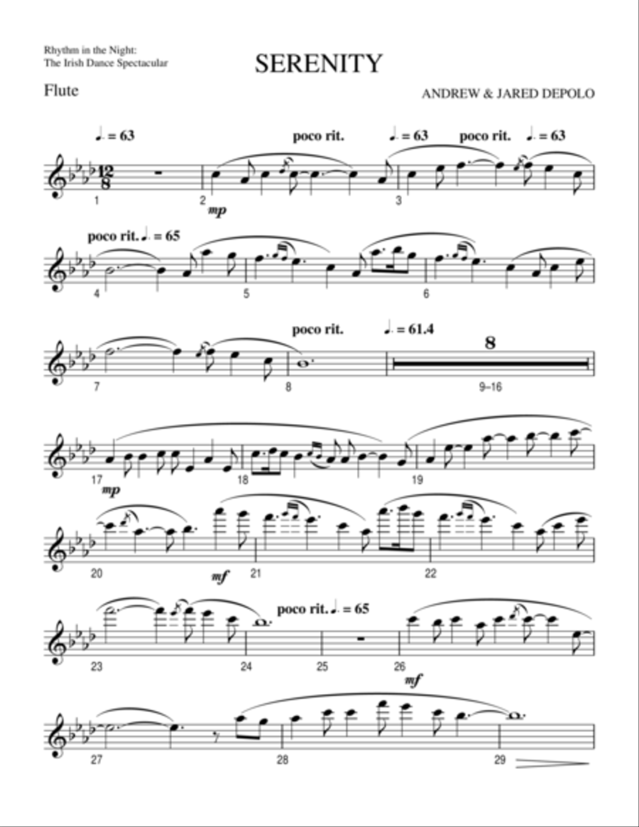 Rhythm in the Night - Serenity - Flute Flute Solo scores gallery preview page 1