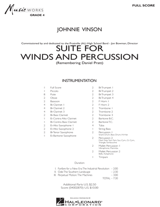 Book cover for Suite for Winds and Percussion - Full Score