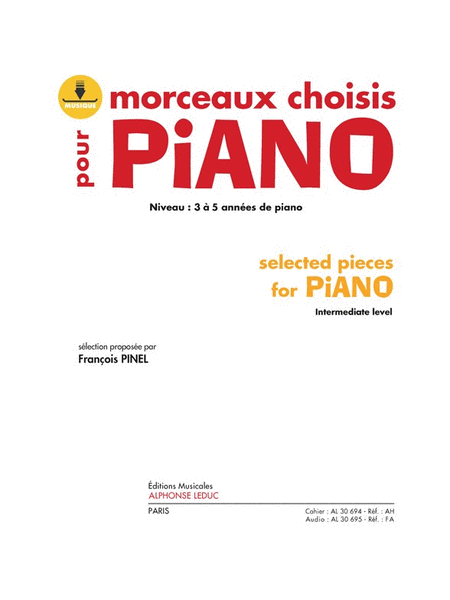 Morceaux Choisis Pour Piano (book/download Card Al30695)