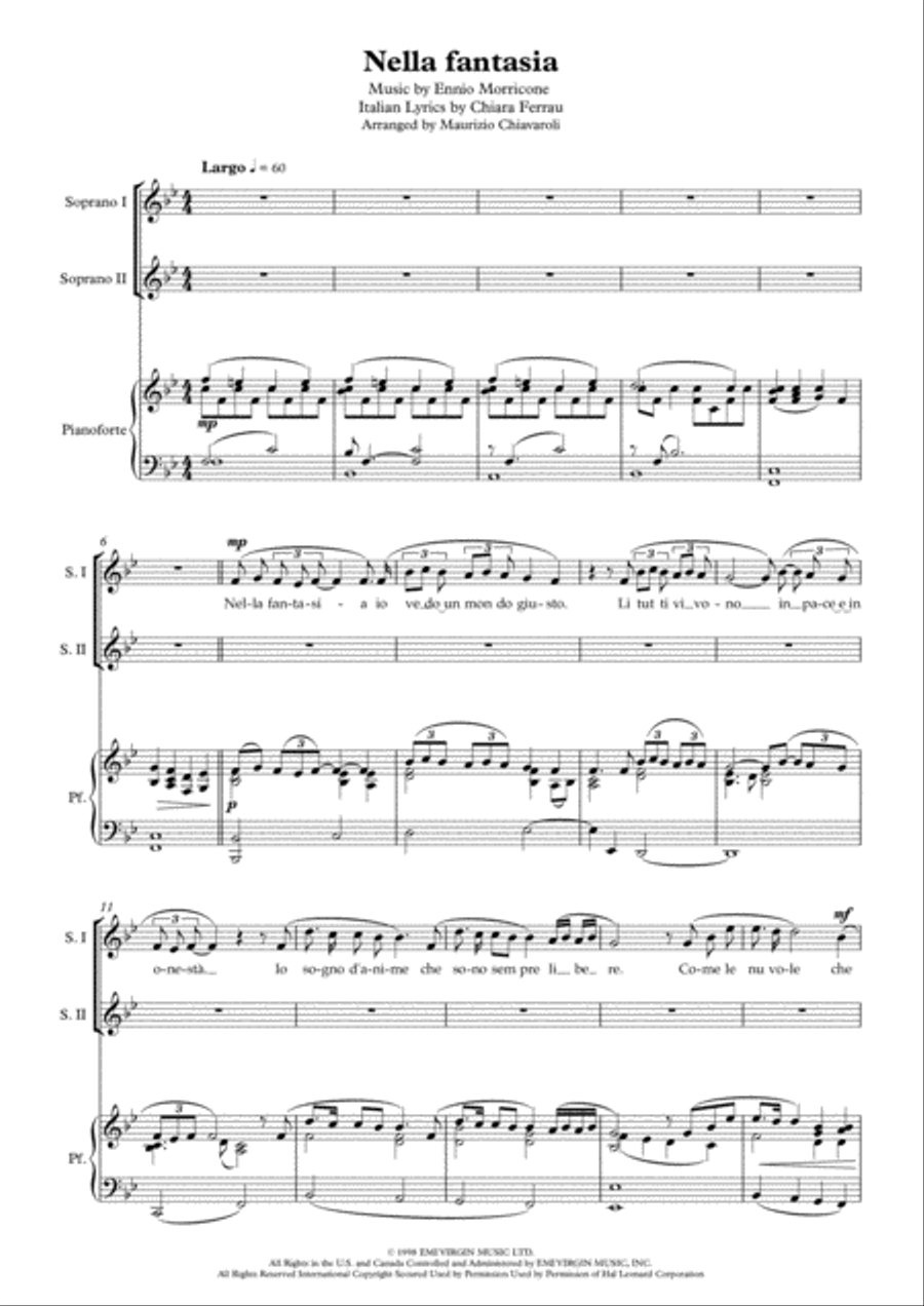 Nella Fantasia Nella Fantasia Piano scores gallery preview page 1
