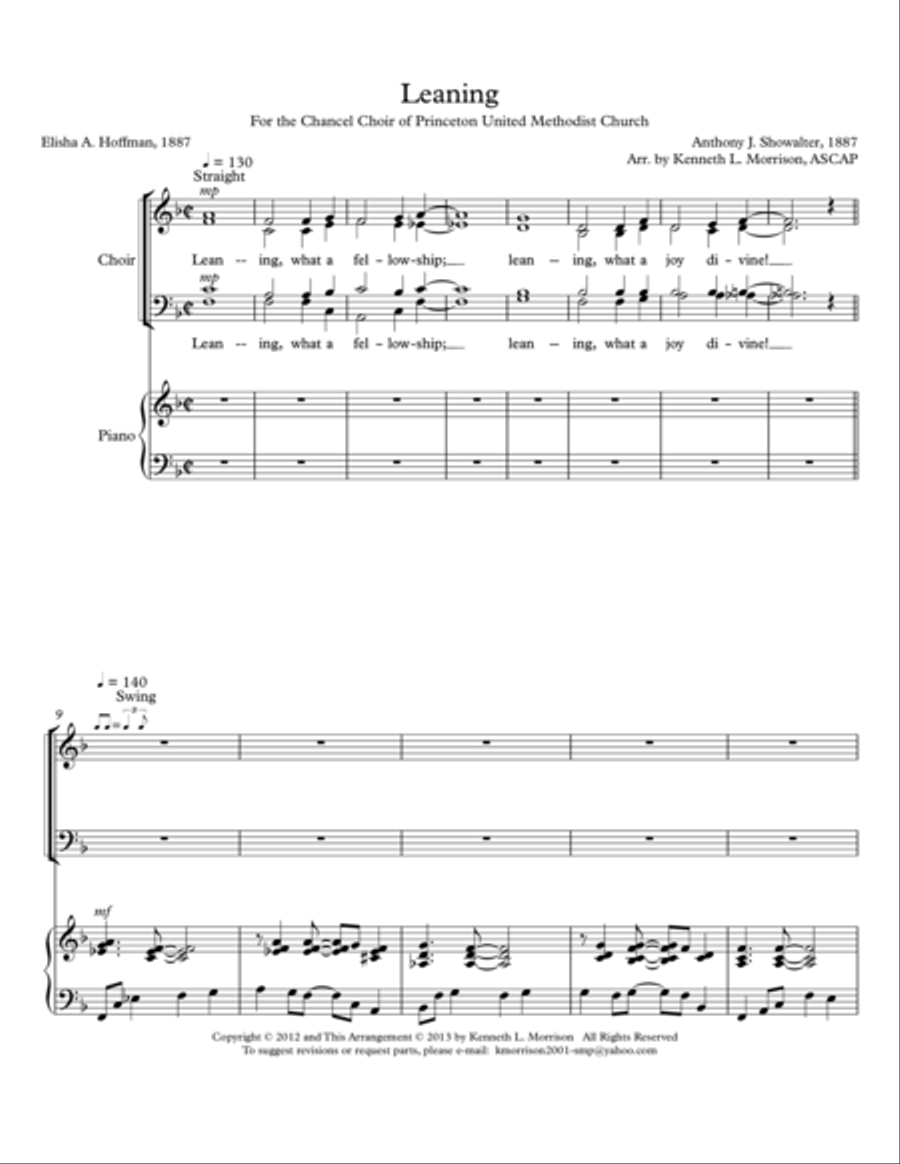 Leaning on the Everlasting Arms 4-Part scores gallery preview page 1