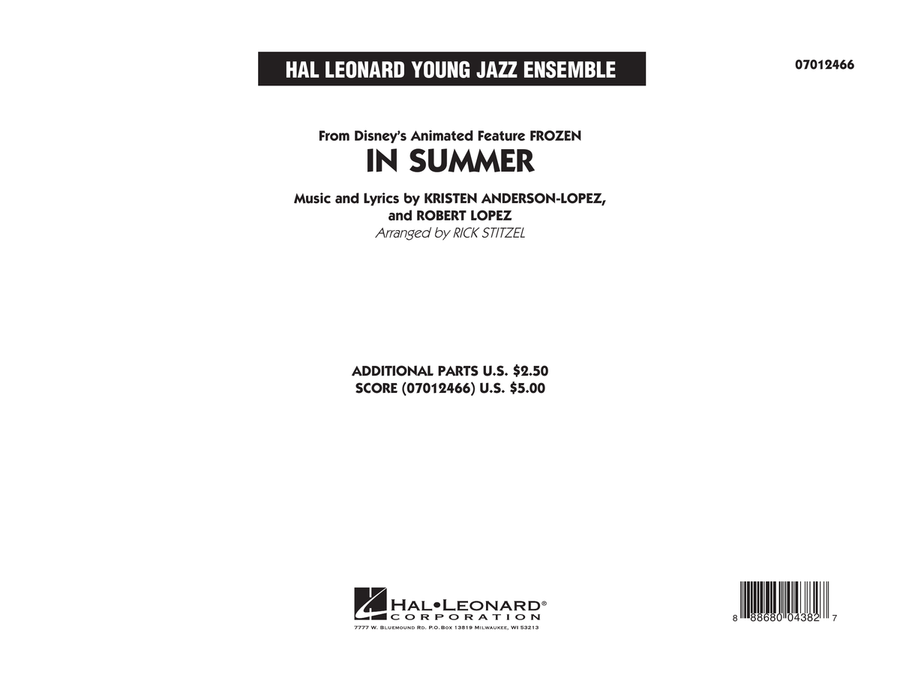 In Summer (from Frozen) - Conductor Score (Full Score) Jazz Ensemble scores gallery preview page 1