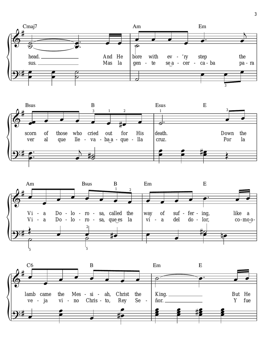 Via Dolorosa Easy Piano scores gallery preview page 3