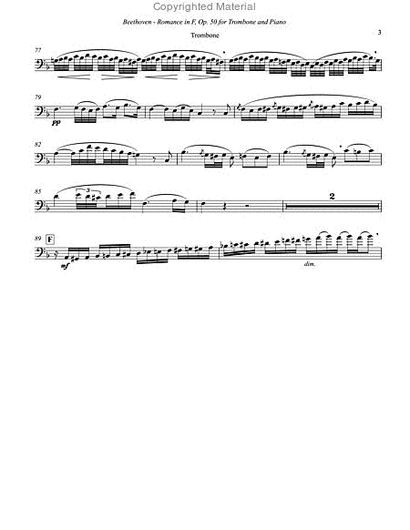 Romance No. 2 in F Opus 50 for Trombone & Piano