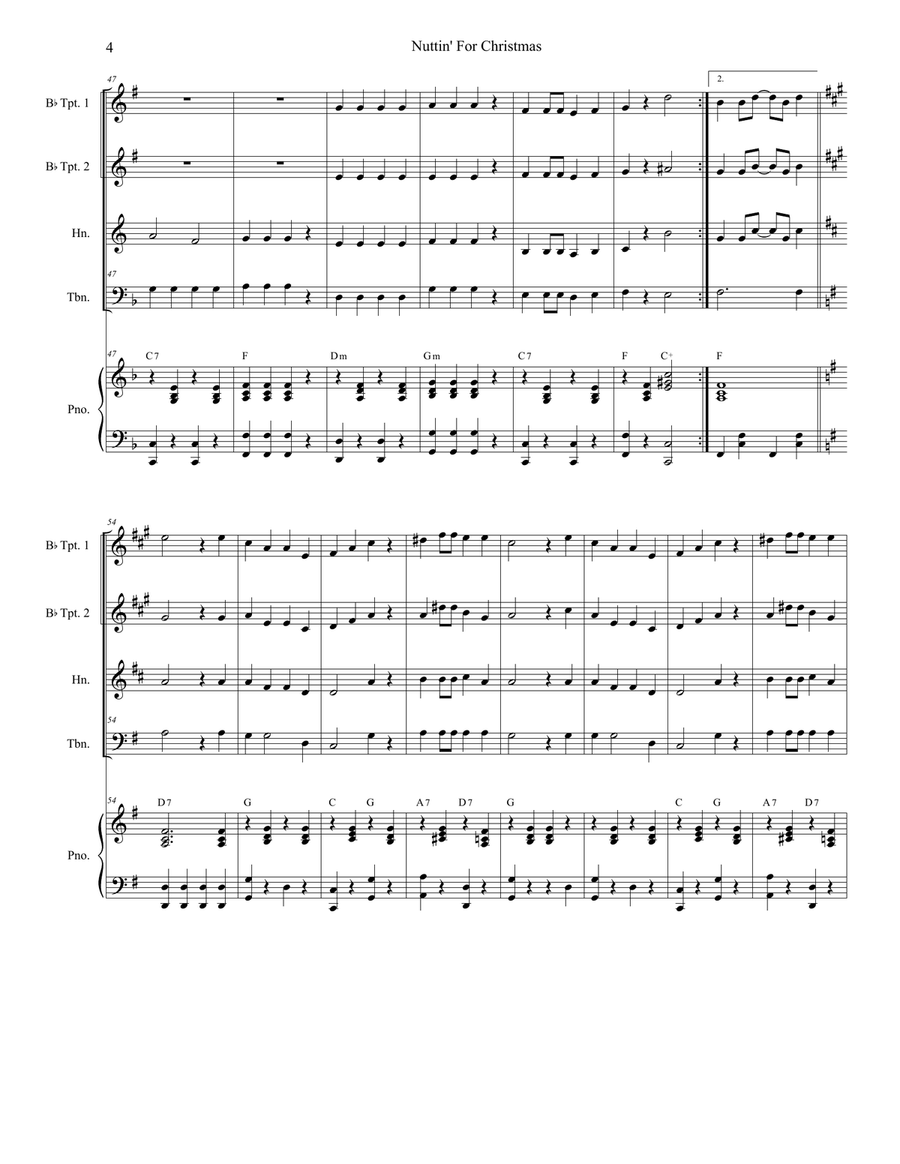 Nuttin' For Christmas Brass Ensemble scores gallery preview page 4