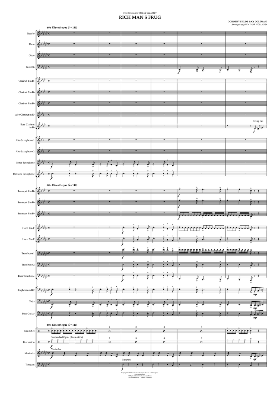 Rich Man's Frug Concert Band scores gallery preview page 1