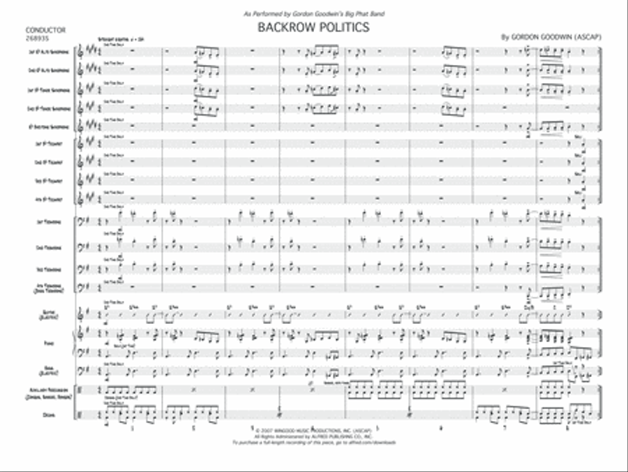Backrow Politics: Score Jazz Ensemble scores gallery preview page 3