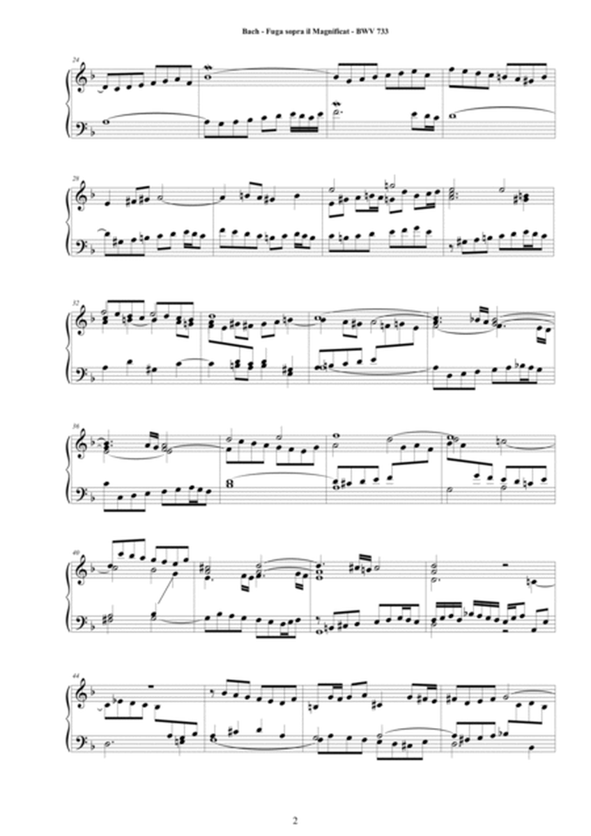 Bach - Fuga sopra il Magnificat - BWV 733 - Piano version image number null