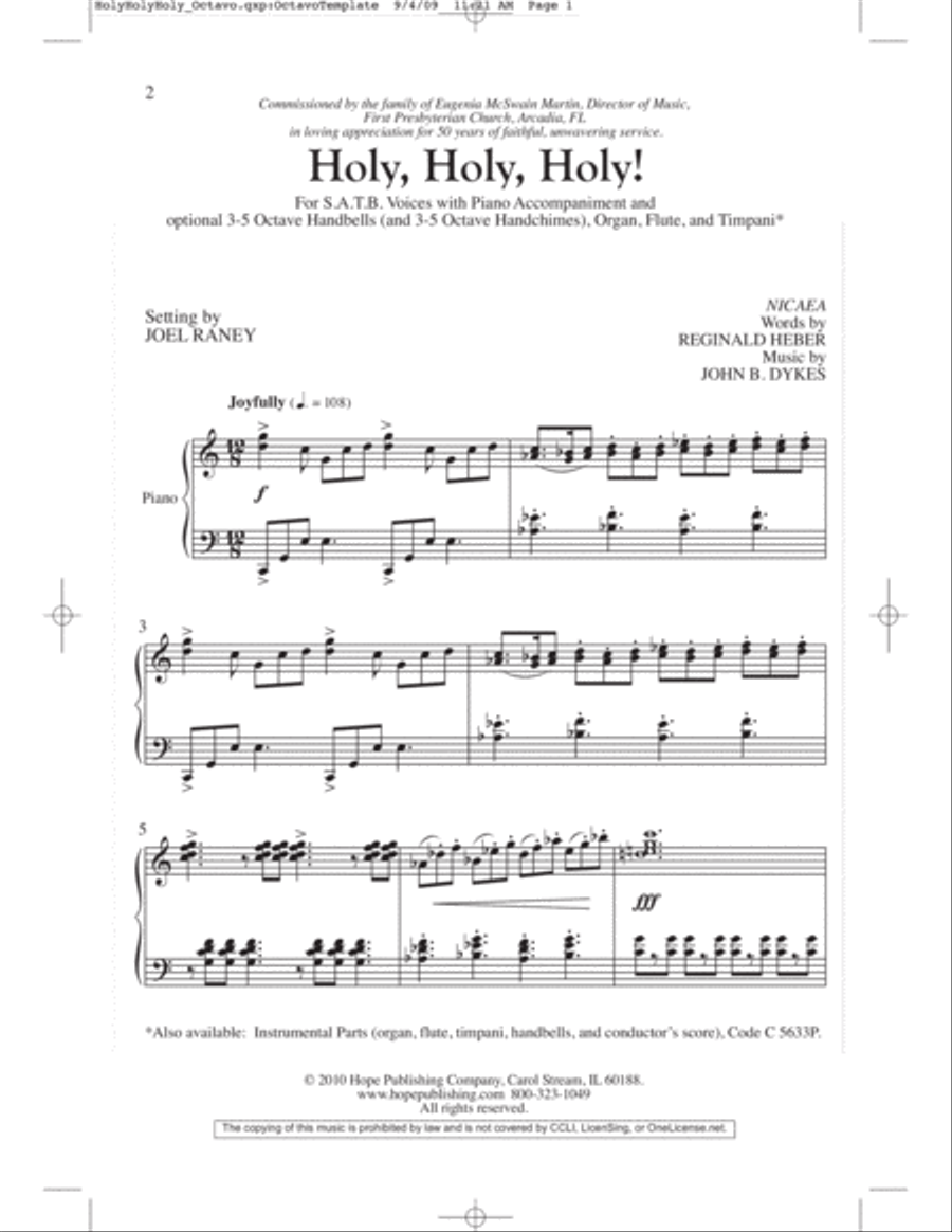 Holy, Holy, Holy Choir scores gallery preview page 2
