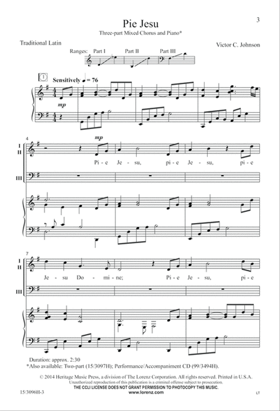 Pie Jesu 3-Part scores gallery preview page 4