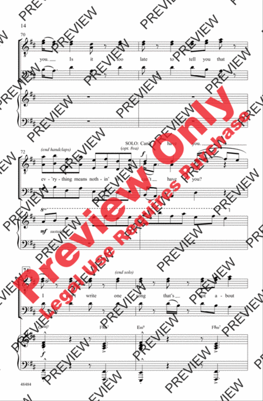 If I Can't Have You Men's Choir scores gallery preview page 14