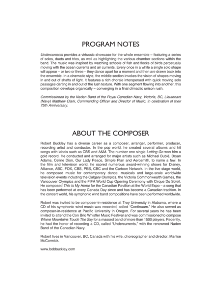Undercurrents - Conductor Score (Full Score) Concert Band scores gallery preview page 2