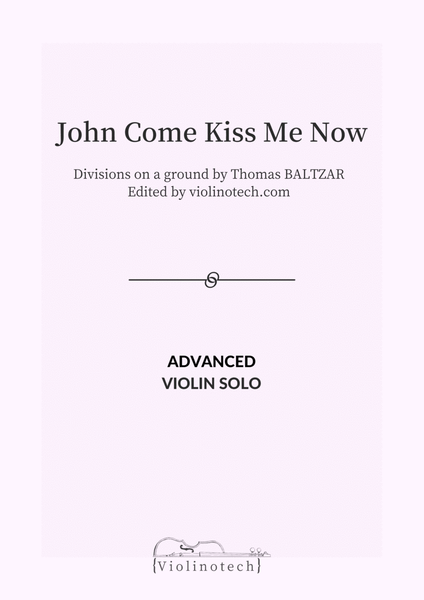 John come kiss me now - Divisions on a Ground - Solo Violin image number null