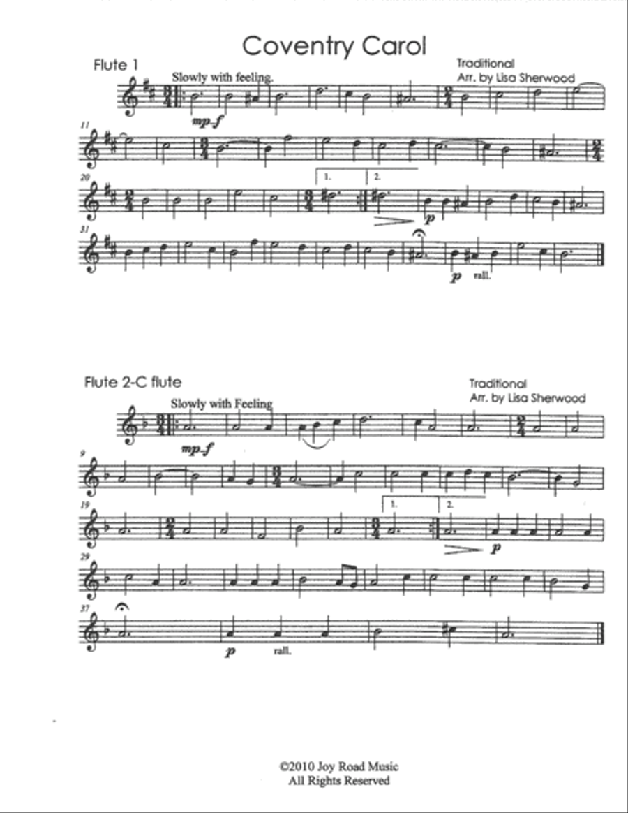 Coventry Carol Flute Trio Flute Trio scores gallery preview page 2