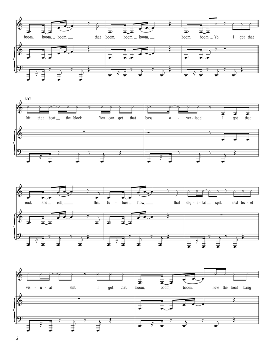Boom Boom Pow Piano, Vocal, Guitar scores gallery preview page 2