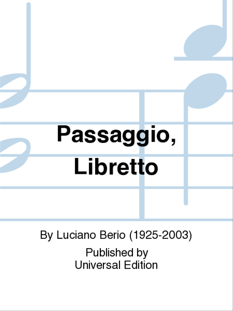 Passaggio, Libretto Passaggio, Libretto Libretti scores gallery preview page 1