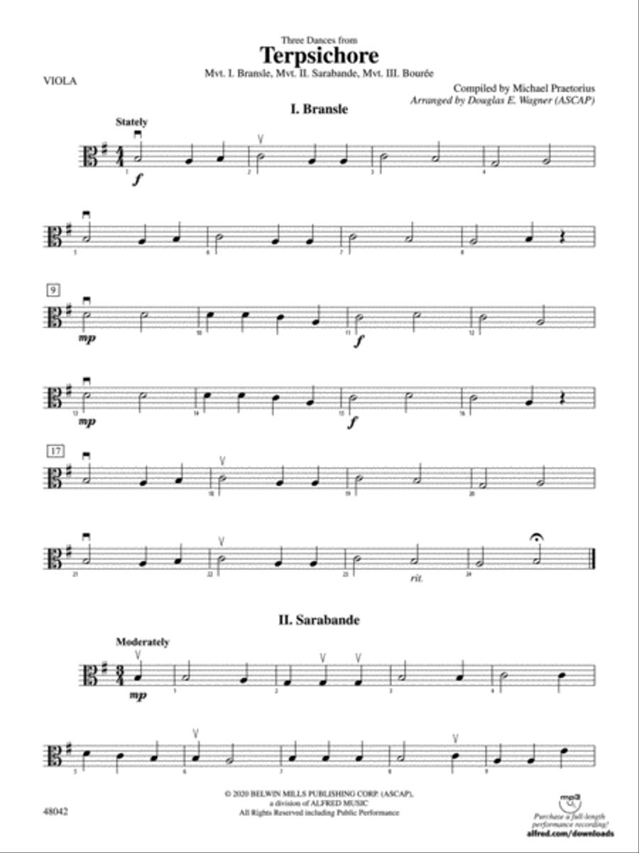 Terpsichore: Viola String Orchestra scores gallery preview page 1