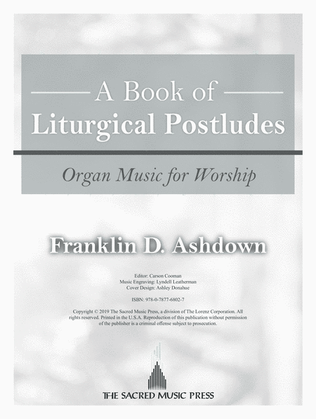 Book cover for A Book of Liturgical Postludes
