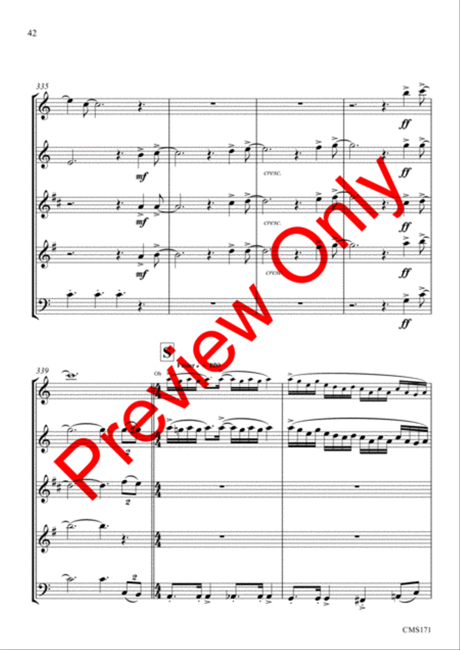 Queen Medley Fantasy Woodwind Quintet scores gallery preview page 45
