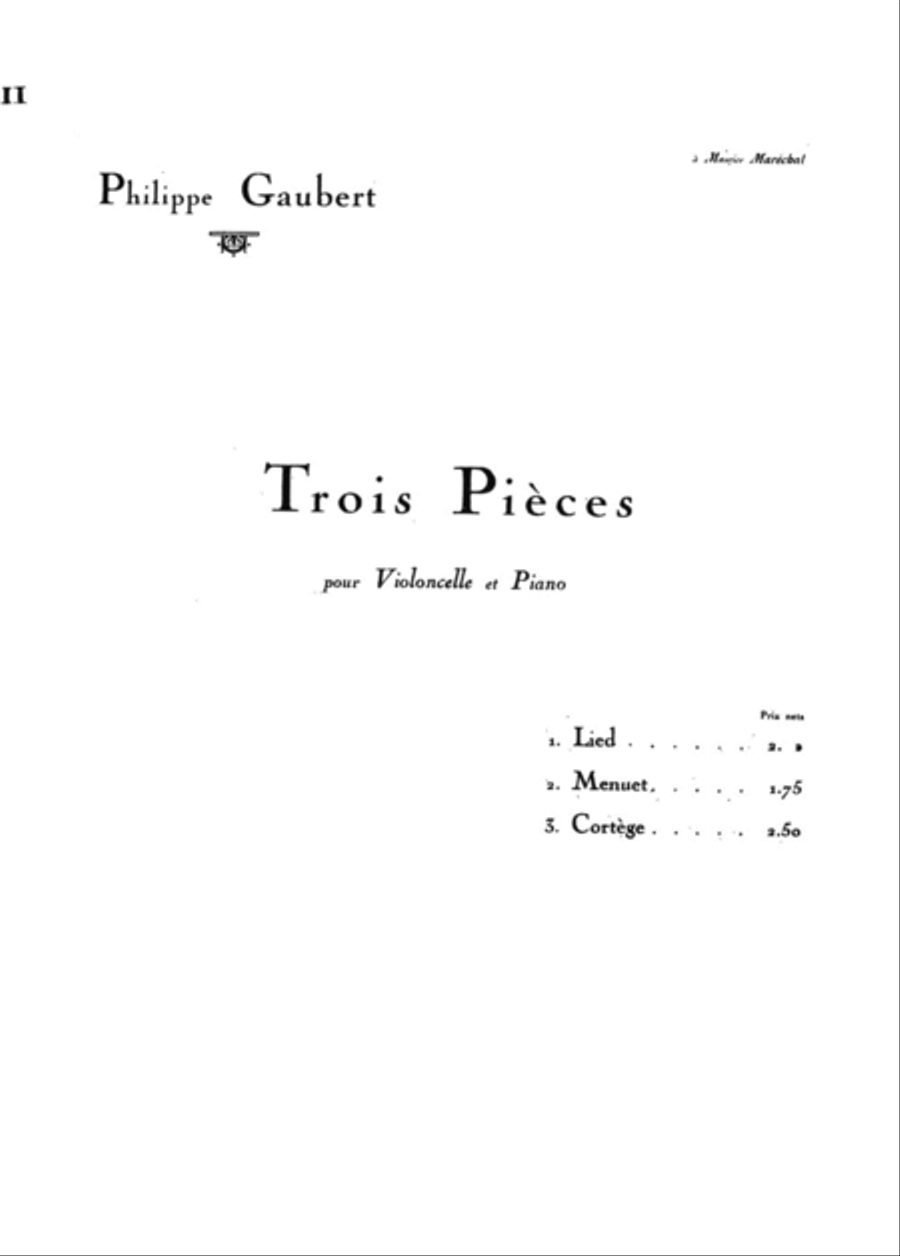 Philippe Gaubert: Cortege Piano Accompaniment scores gallery preview page 1