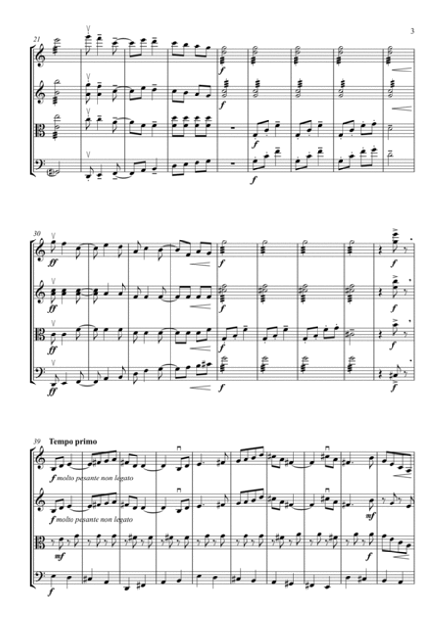 Jupiter (from 'The Planets' suite) String Quartet scores gallery preview page 3
