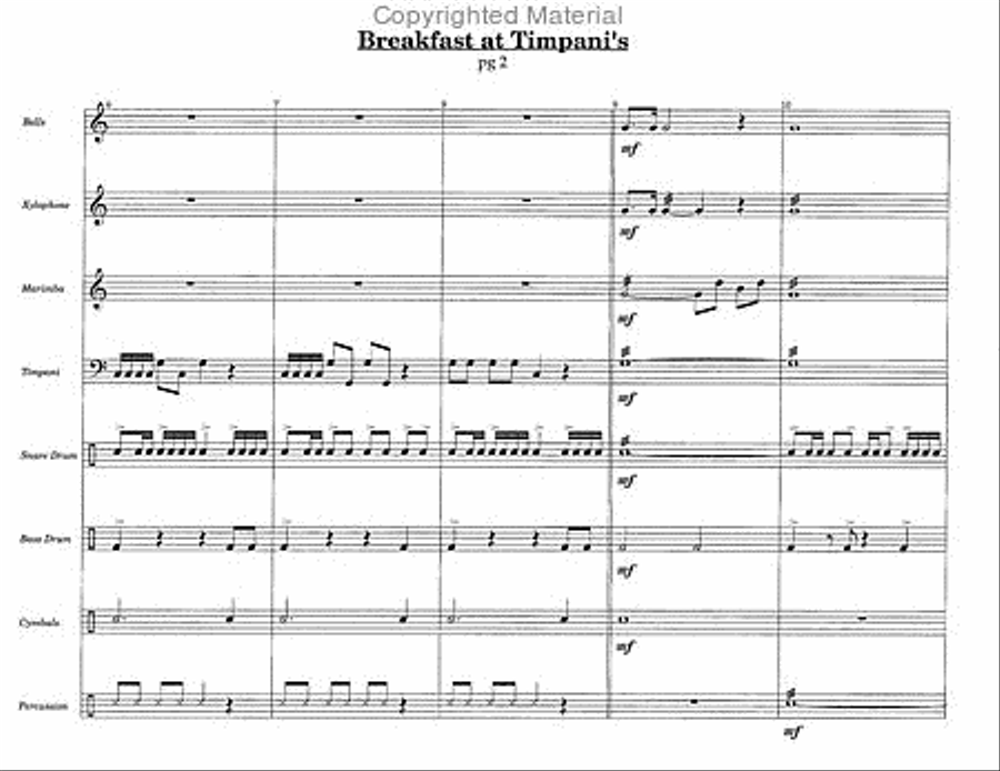 Breakfast at Timpani's Breakfast at Timpani's Percussion Ensemble scores gallery preview page 3