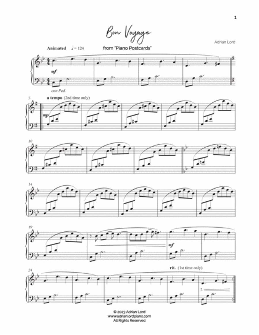 Bon Voyage Piano Solo scores gallery preview page 2