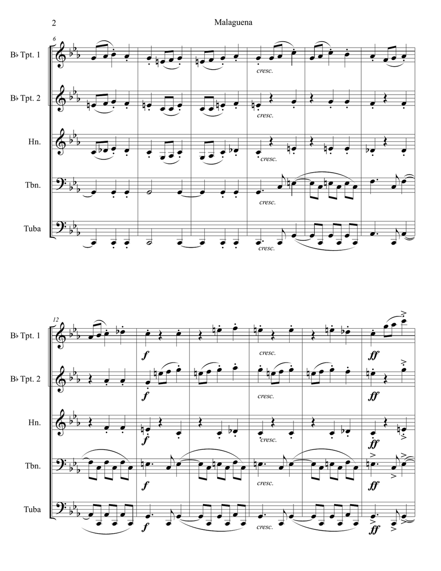 Malaguena Brass Ensemble scores gallery preview page 3